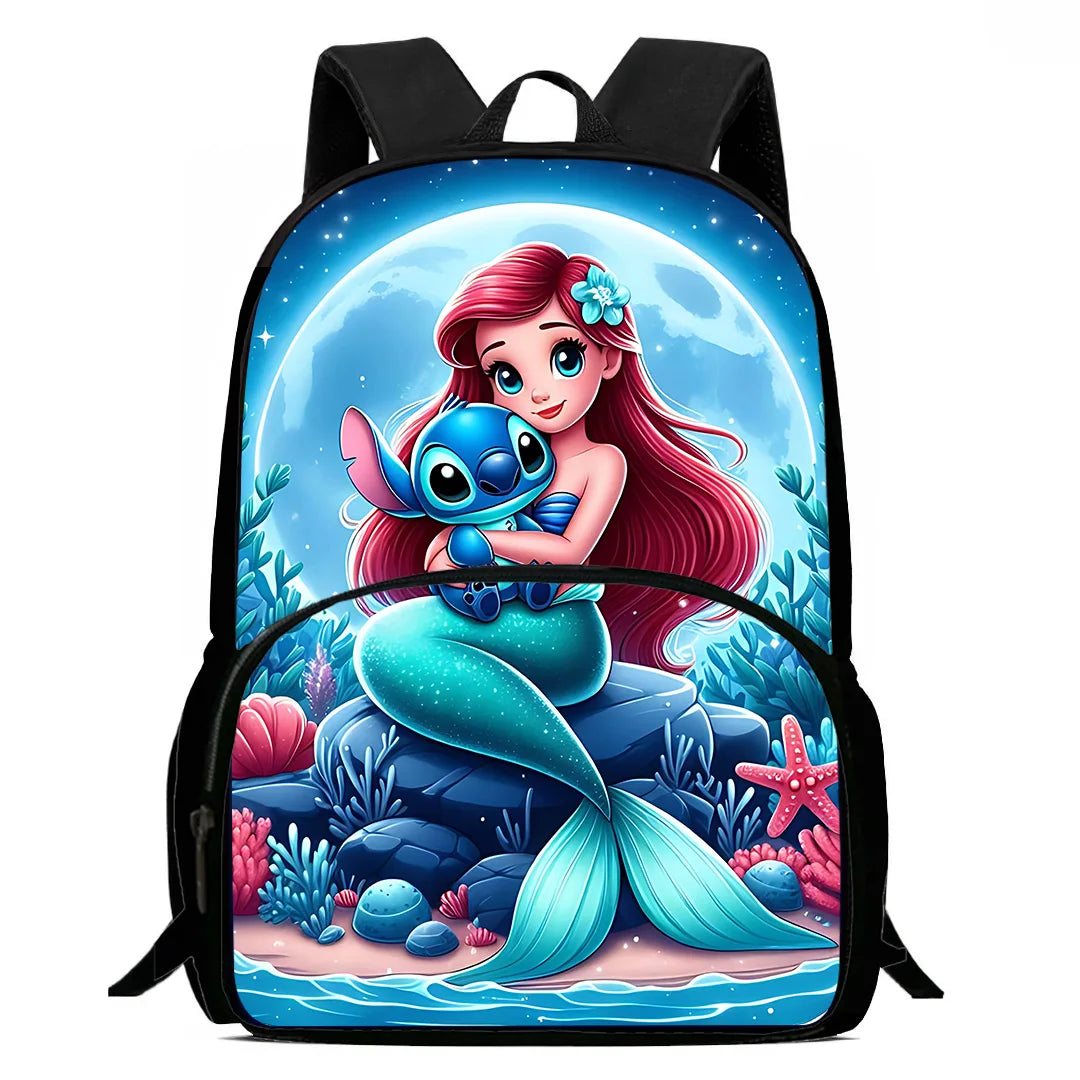 3Pcs Set Cute Princess Ariel Child Backpacks Shoulder Bag Pencil Case Pupil Large Capacity School Bags for Boys Girls Best Gift