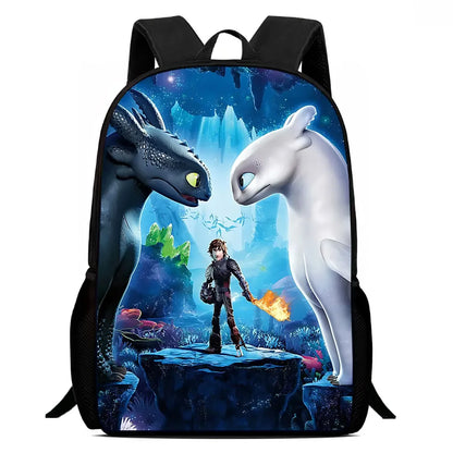 Cartoon How to T-Train Your D-Dragon Child School Backpack With Shoulder Bags Pencil Bags,School Bags for Boys Girls,Best Gift