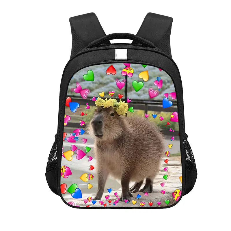 Kawaii Capybara Print Backpack Women Men Don't Worry Be Capy Children Student School Bags Laptop Kindergarten Rucksack Gift