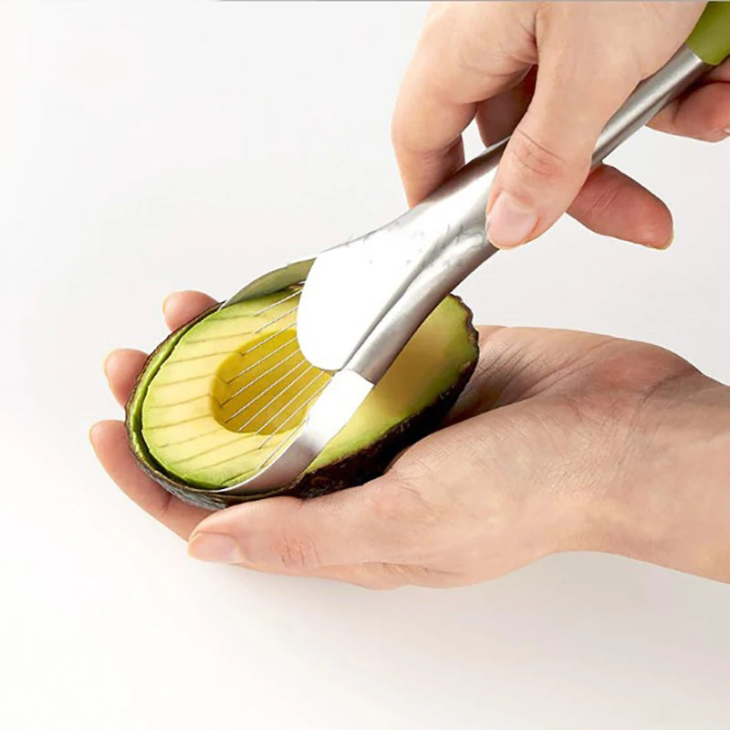 Avocado Slicer 2 In 1 Stainless Steel Avocado Cutter Peeler Knife Pitaya Kiwi Slicer Peeler Kitchen Gadget Fruit Vegetable Tools