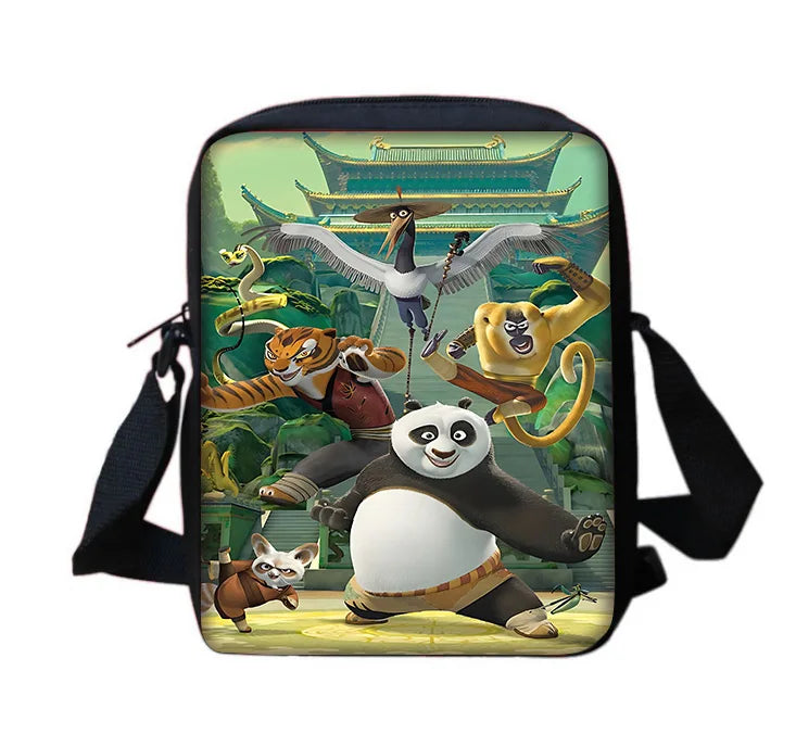 Cartoon Kung Fu Panda Child School Backpack With Shoulder Bag Pencil Bags School Bags for Boys Girls Best Gift