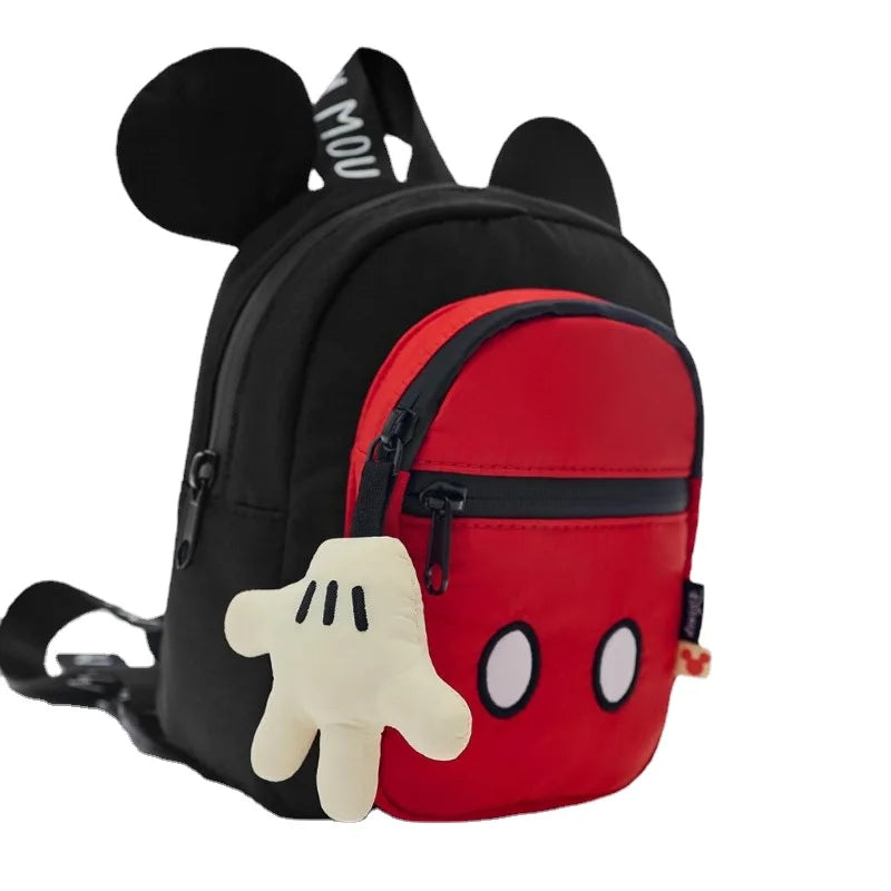 Disney New High-quality Mickey School Bag with Cute Charms for Children Multifunctional Backpack