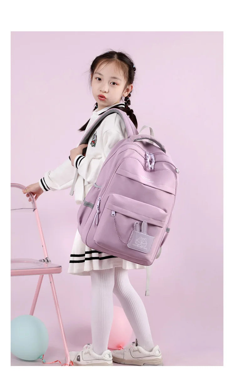 girls school bag for kids purple school backpack for girls children pink bookbag primary students gift large capacity backpack