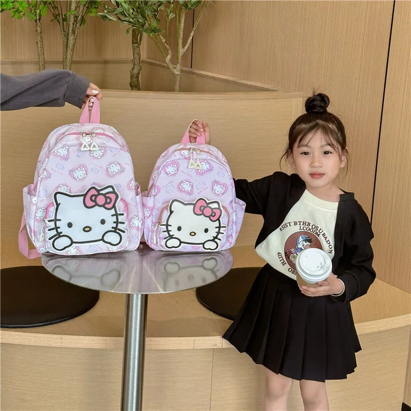 Sanrioed Anime Hello Kitty Cinnamoroll My Melody Kuromi Cute Kid Backpack Kawaii Cartoon Leather Mini School Bag Holiday Gift