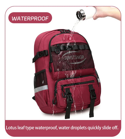 2024 New Large Airplane Travel Backpack for Girls Waterproof Fashion 15/17 Inch Laptop Backpacks Women Children Schoolbags Male