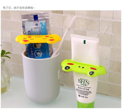 Cute Cartoon Rolling Toothpaste Squeezer Dispenser Facial Cleanser Clips Kid Toothpaste Holder Tube Saver Bathroom Accessories