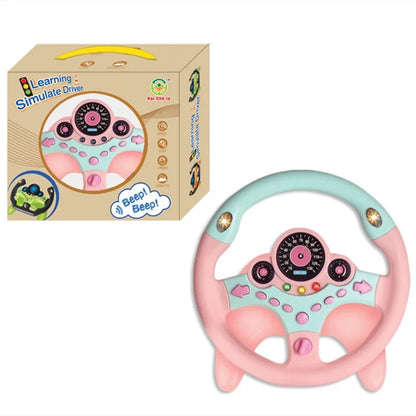 Kids Electric Simulation Steering Wheel Toy With Light And Sound Educational Children Co-Pilot Children'S Car Toy Vocal Toy Gift