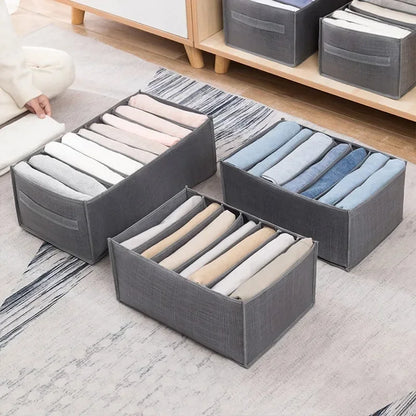 Jeans Pants Storage Box Wardrobe Clothes Organizer Cabinet Drawers Organizer for Underwear Bra Socks T-Shirt Organizers storage