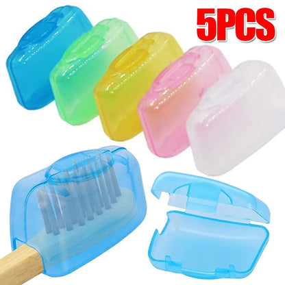 5Pcs/set Portable Toothbrush Head Cover Caps Tooth Brush Protector Case Holder Outdoor Travel Hike Camping Bathroom Accessories