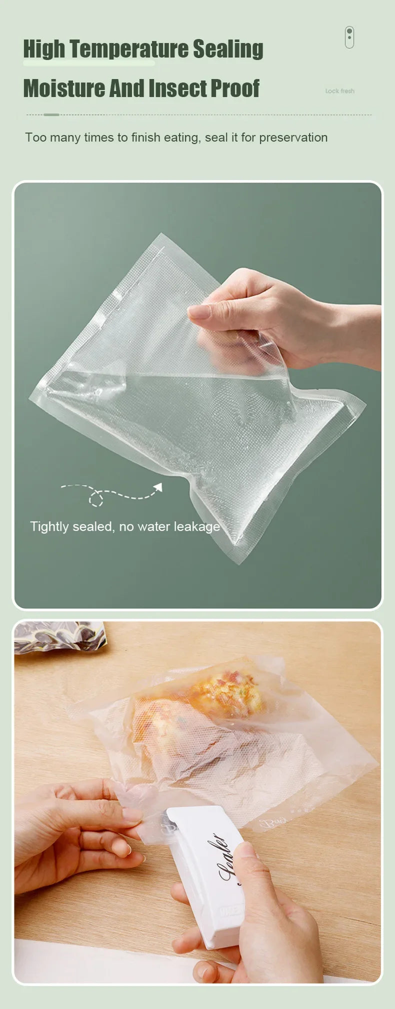 Plastic Heat Bag Sealer Food Packaging Sealing Machine Portable Snack Bag Sealing Clip Kitchen Storage Accessories Home Gadgets