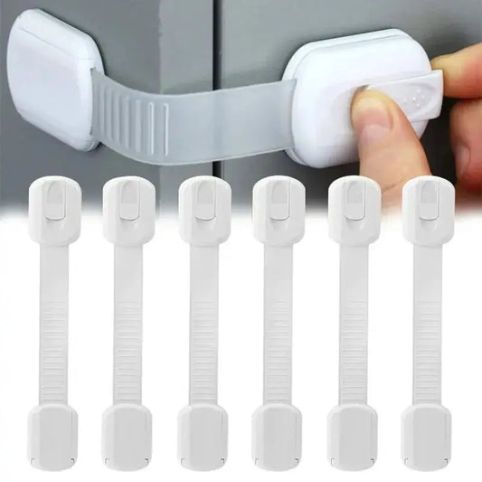 10pc Child Safety Strap Locks Baby Locks for Cabinets and Drawers, Toilet, Fridge & More. Adhesive Pads.No Installation Required