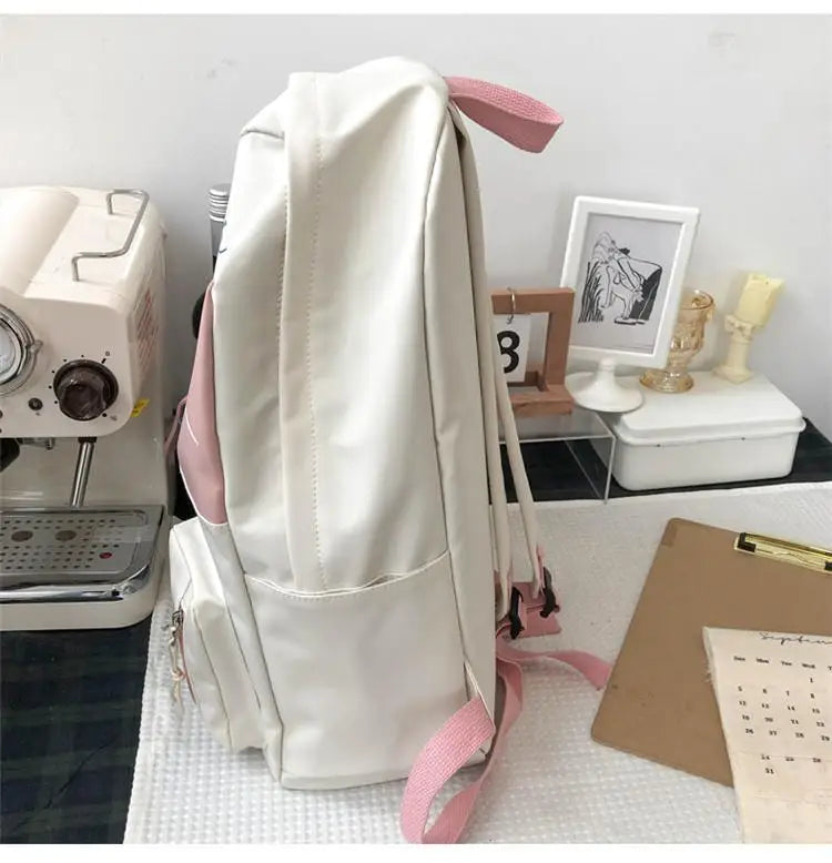 Hundreds of simple junior high school students schoolbag Large capacity primary school students schoolbag cute cat pattern