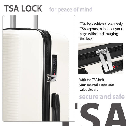 TSA Lock 3Pcs Luggage Set ABS Hardshell Travel Suitcase Luggage Bag With Silent Spinner Wheel 28 Inch Large Suitcase