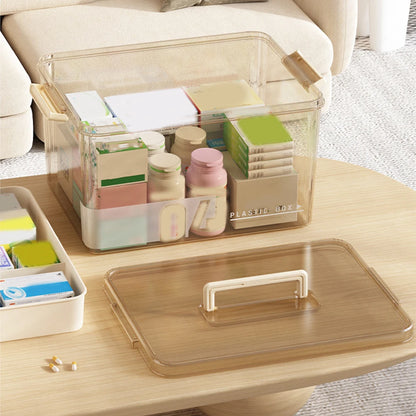 Medicine Box Drawer Home Light Luxury Transparent Multi layered Stackable Dust Proof Large Capacity Desktop Storage Organizer