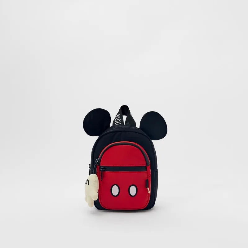 Disney New High-quality Mickey School Bag with Cute Charms for Children Multifunctional Backpack