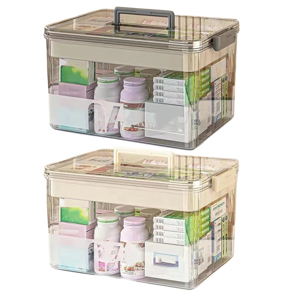 Medicine Box Drawer Home Light Luxury Transparent Multi layered Stackable Dust Proof Large Capacity Desktop Storage Organizer