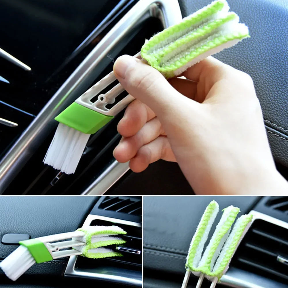 Double Ended Car Air Conditioner Vent Slit Cleaning Brush Dashboard Detailing Blinds Keyboard Dust Cleaner Brushes Tool Gadget