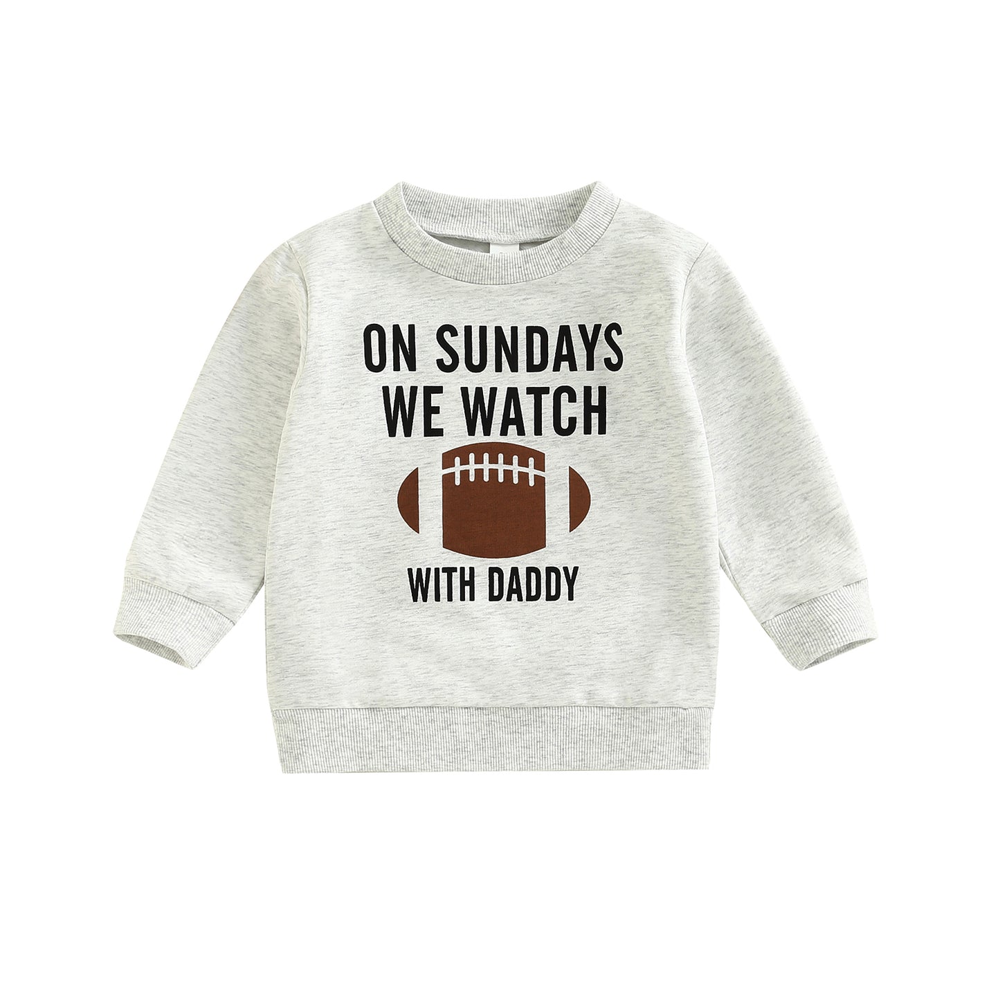 2022-09-02 Lioraitiin 0-6Years Toddler Kids Girl Boy Sweatshirt Ball Season Daddy Mommy Letters Football Print Pullover Tops