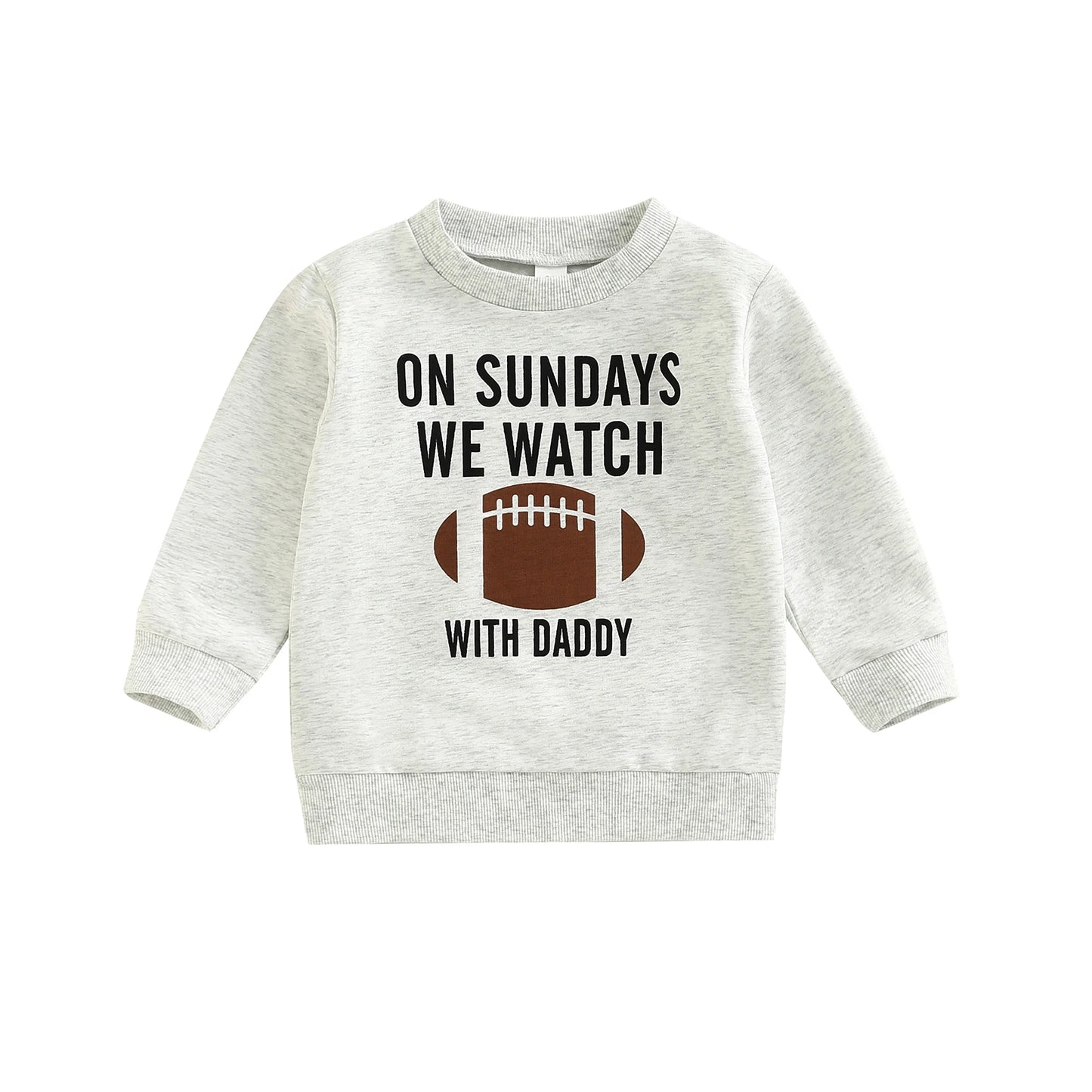 2022-09-02 Lioraitiin 0-6Years Toddler Kids Girl Boy Sweatshirt Ball Season Daddy Mommy Letters Football Print Pullover Tops