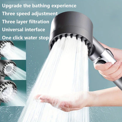 4 Modes Shower Head High Pressure Showerhead One-Key Stop Water Massage Shower Head With Filter Element Bathroom Accessories