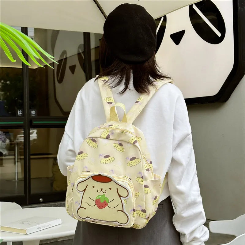 Sanrioed Anime Hello Kitty Cinnamoroll My Melody Kuromi Cute Kid Backpack Kawaii Cartoon Leather Mini School Bag Holiday Gift