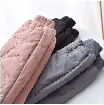 Baby Kids Thick Cotton Ski Pants Boys Girls Winter Plus Velvet Warm Trousers Toddle Waterproof Outdoor Pants For 1-6 Years Old