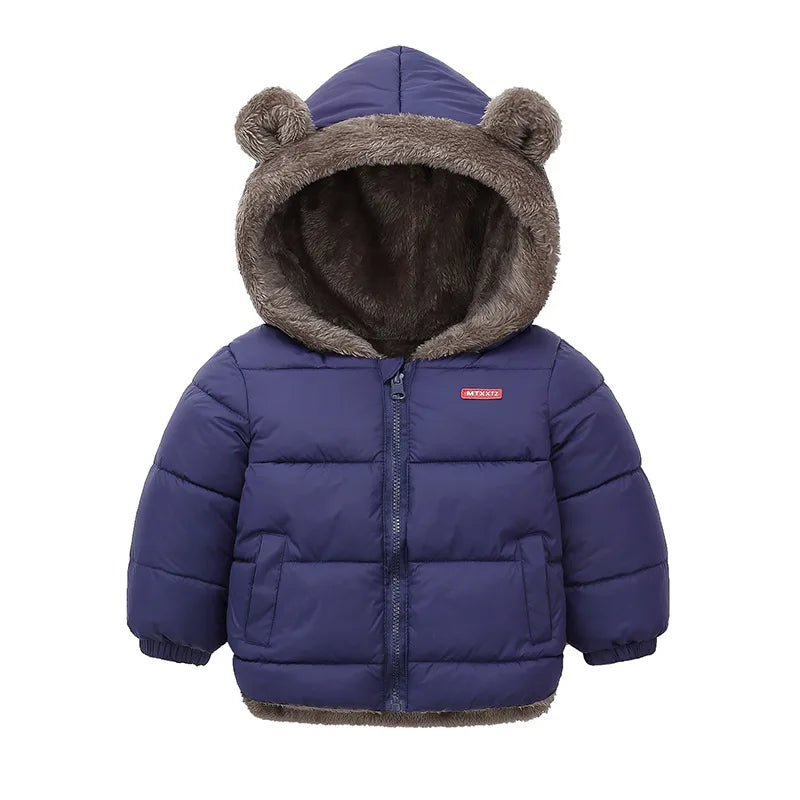 2024 Boys Jackets Children Hooded Outerwear Girls Warm Jacket Children Clothing Baby Outerwear Fashion Kids Zipper Coat Jacket