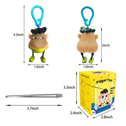 Novelty Plucking Blackhead Fidget Toys Cartoon Pulling Hair Beard Skin Picking Keychain Pimple Anti Stress for Kids Adults Gifts