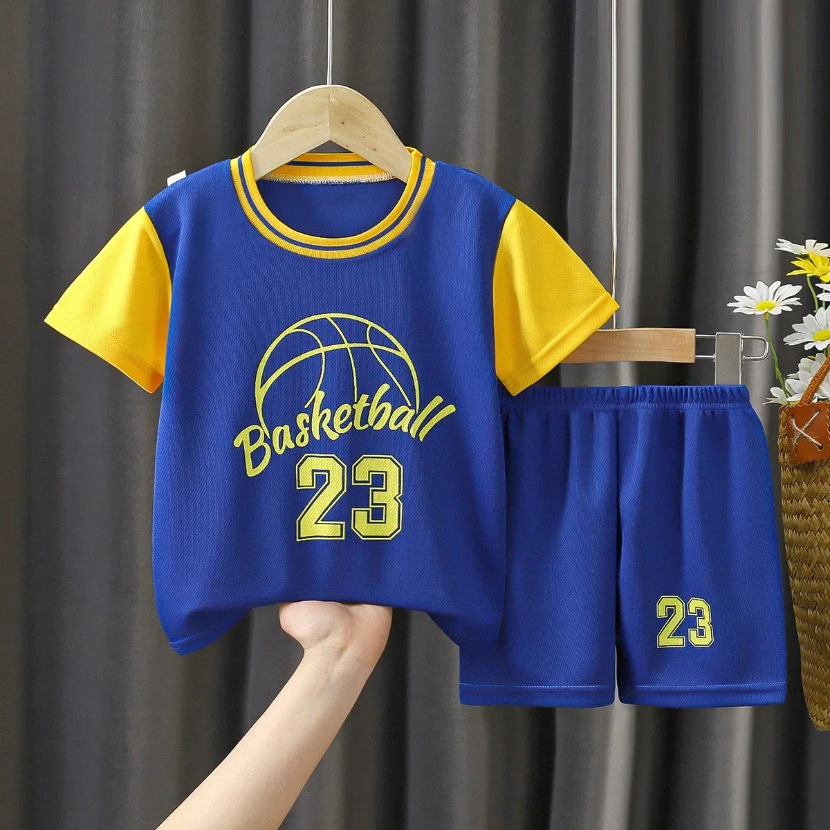 Children's T-shirt Basketball Suit Outdoor Sports Breathable Pure Cotton Sports T-shirt