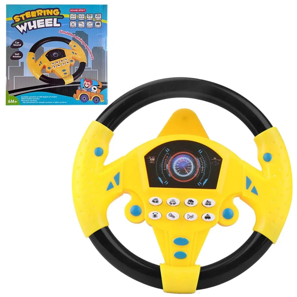 Kids Electric Simulation Steering Wheel Toy With Light And Sound Educational Children Co-Pilot Children'S Car Toy Vocal Toy Gift