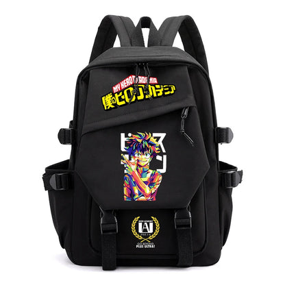 My Hero Academia cartoon backpack for primary and secondary school students black girl bag kids back to school gift