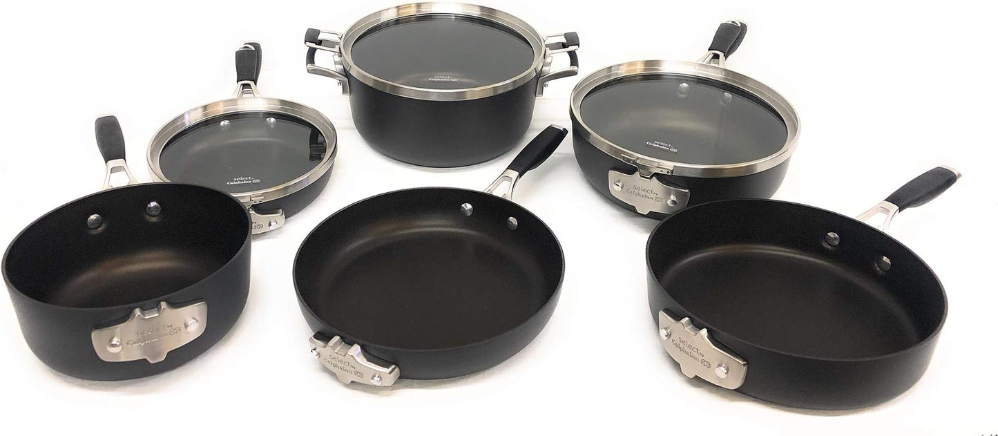 Calphalon Select 9pc Space Saving Hard-Anodized Nonstick Cookware Set   kitchen