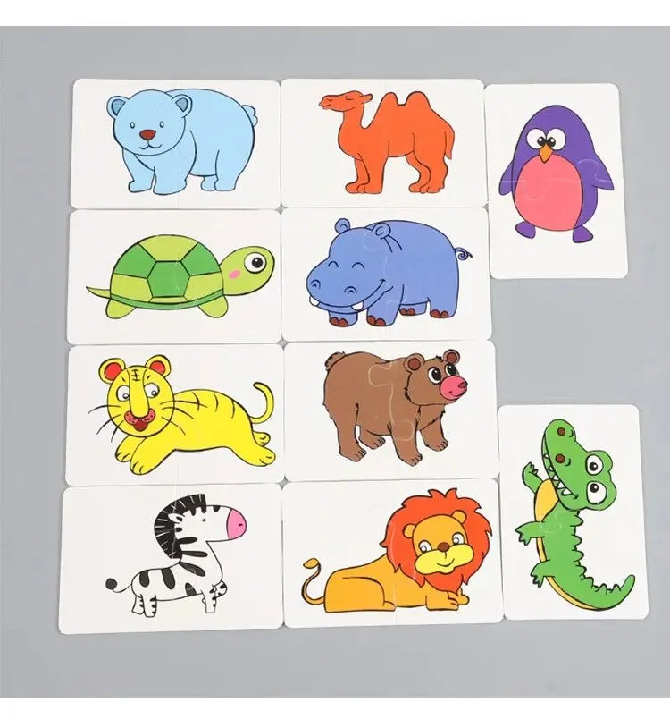 32 Pcs Enlightenment Card Matching Puzzle Early Education Cartoon Pattern Cognitive Boys and Girls Toys