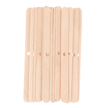 50PCS Wooden Candle Wick Holders Simple Aromatherapy Candles Bars Holders for Candle Making Fixing Tool with Hole Wooden Stick