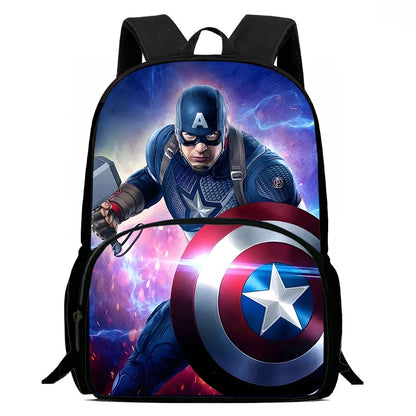 3Pcs Set Captains Americas Child Backpacks Shoulder Bag Pencil Case Pupil Large Capacity School Bags for Boys Girls Best Gift