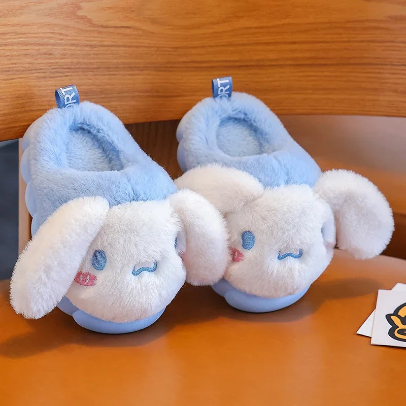 New Children's Multiple Cute Cartoon Flat Plush Slippers Soft Sole Non-slip Winter Warm Baby Boys Girls Indoor Home Cotton Shoes