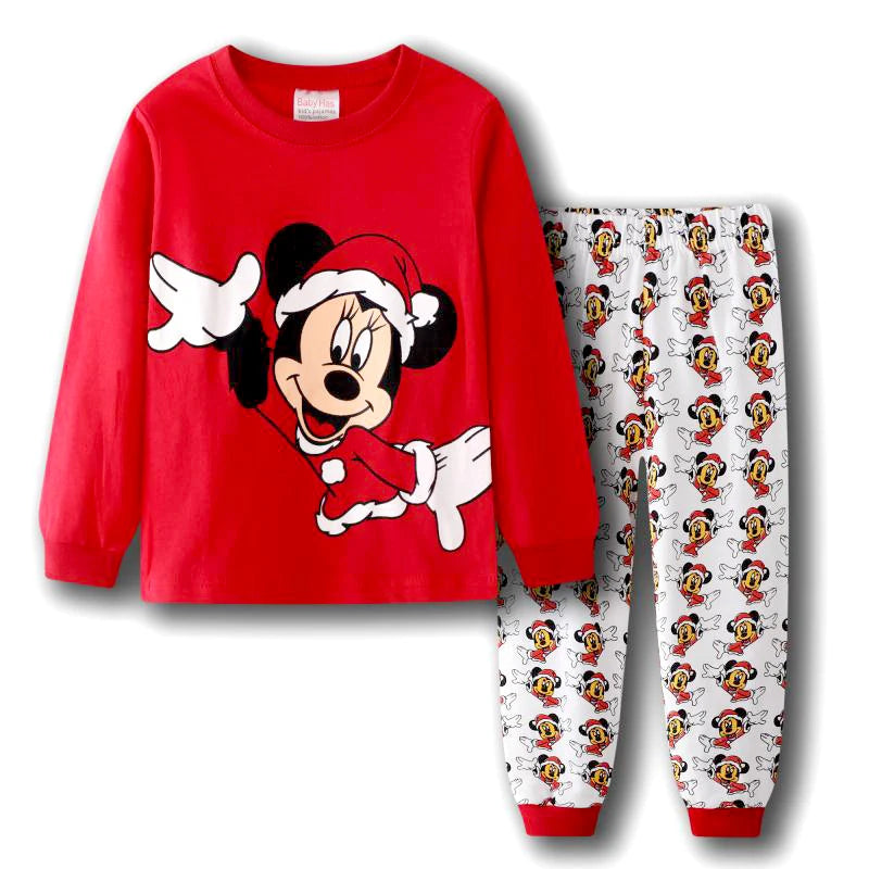 New Spring Autumn Children's Clothing Set Mickey Minnie girl boy Sleepwear Kids Pajamas Set Baby Girls Cotton Cartoon Pyjamas