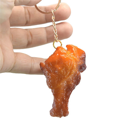 Funny Fried Chicken Leg Chicken Wing Keychain Creative Mini Simulation Food Pendant With Key Ring For Handbag Purse Accessories