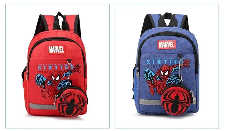 Disney Backpacks for Kids Preschool Child Captain America Spider Men Pattern School Bags Teenager Lightweight Cute Knapsack