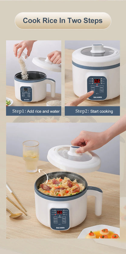 Mini Electric Rice Cooker Single Double Layer Intelligent Automatic Home Kitchen Cooker 1-2 People MultiCooker Steamed Rice Pot