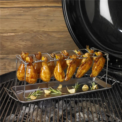 BBQ Stainless Steel Barbecue Chicken Wing and Leg Rack Beef Chicken Wing Leg Grill Barbecue Cooking Drumstick Oven Roaster Stand