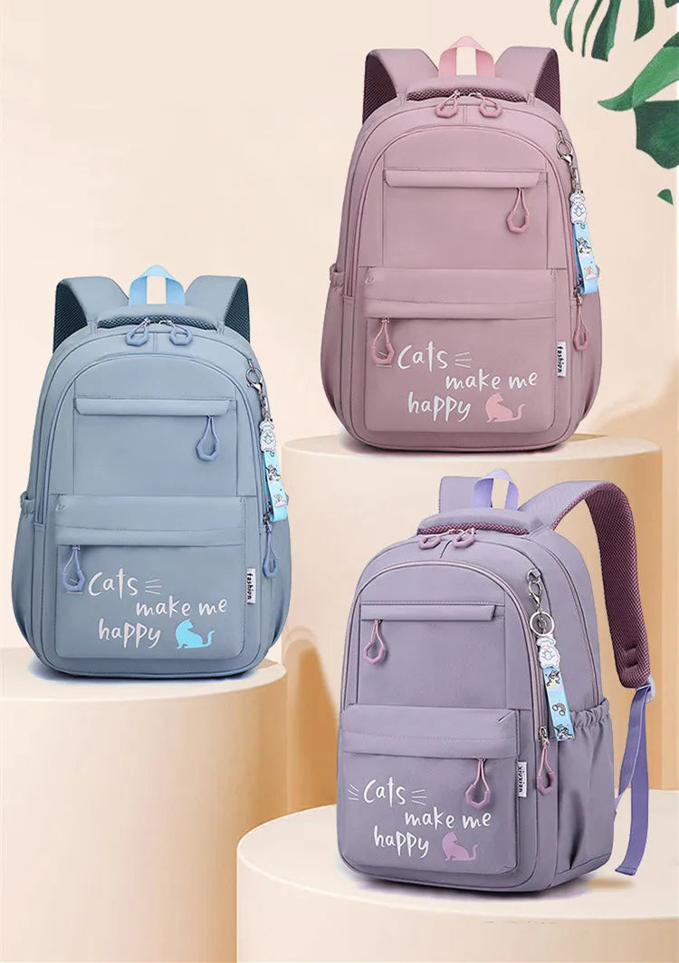 Fengdong Kawaii school Backpack for Girls cute School Bags Waterproof bookbag Teens College Student Large Travel Shoulder Bag