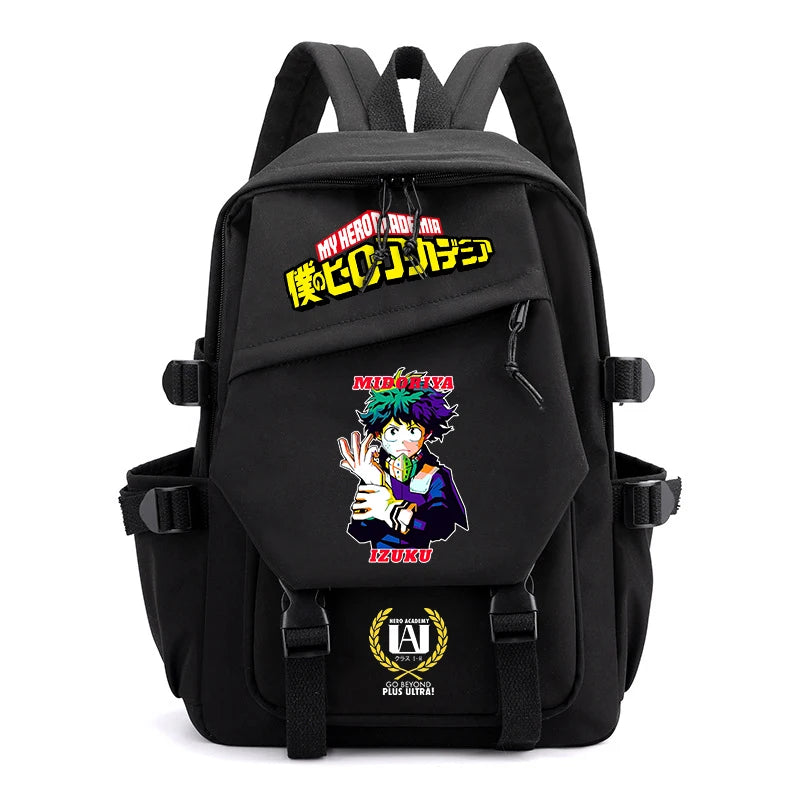 My Hero Academia cartoon backpack for primary and secondary school students black girl bag kids back to school gift