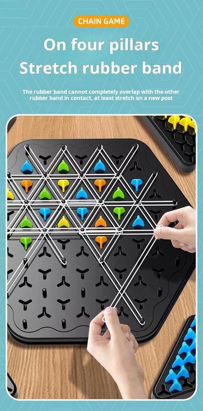 Chain Triangle Chess Game Triggle Rubber Band Game Educational Interactive Game Battle Set For Family Party Gift