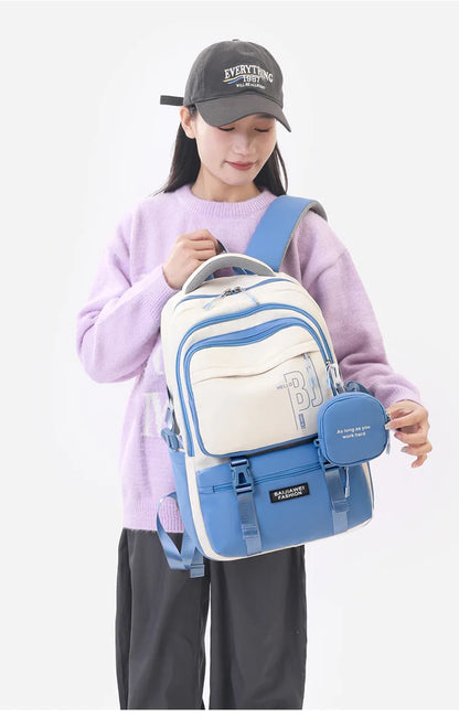 BAIJIAWEI Girls Waterproof School Bags With purse For Teenage girls Children Backpack schoolbag Printing Kids School Backpacks