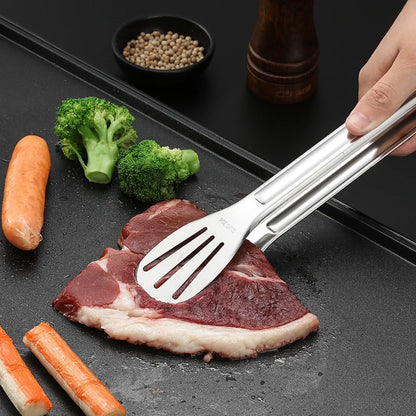 Stainless Steel Food Tongs Barbecue Tongs Meat Salad Steak Food Serving Clip Tweezers Long BBQ Cooking Tongs Kitchen Utensils