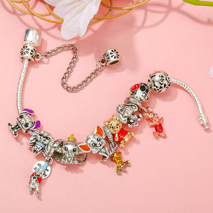 Disney 100th Princess Pumpkin Cart Mickey Minnie Dumbo Charm Stitch Beads Fit Original Pandora Bracelets DIY Jewelry Gifts Toy