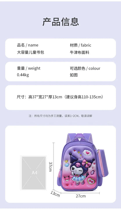 Marvel Children Backpack for Grades 1-3 3D Hard Shell Anime Cartoon Batman Sofia Lightweight Breathable Waterproof Bags Gifts