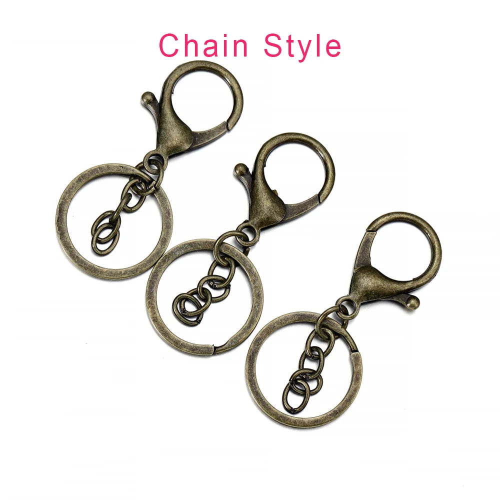 5pcs/lot Key Ring 30mm Keychain Long 70mm Lobster Clasp Key Hook Keyrings For Jewelry Making Finding DIY Key Chains Accessories