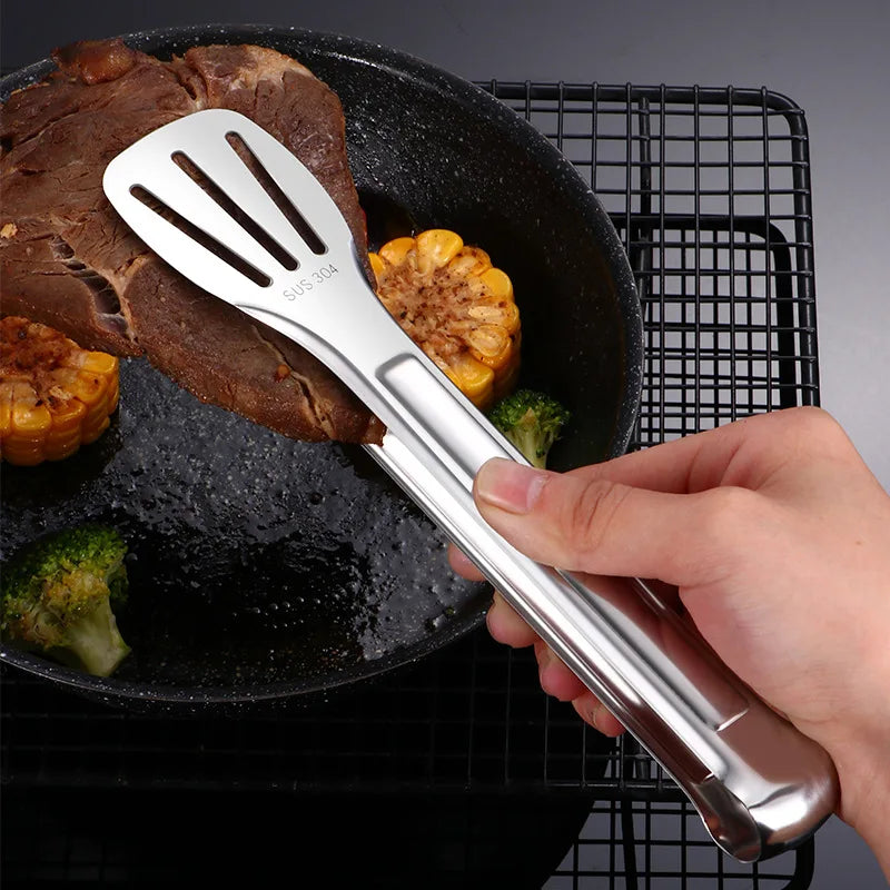 Stainless Steel Food Tongs Barbecue Tongs Meat Salad Steak Food Serving Clip Tweezers Long BBQ Cooking Tongs Kitchen Utensils